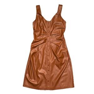 GUESS Brown Vegan Leather Sheath Dress Size 4